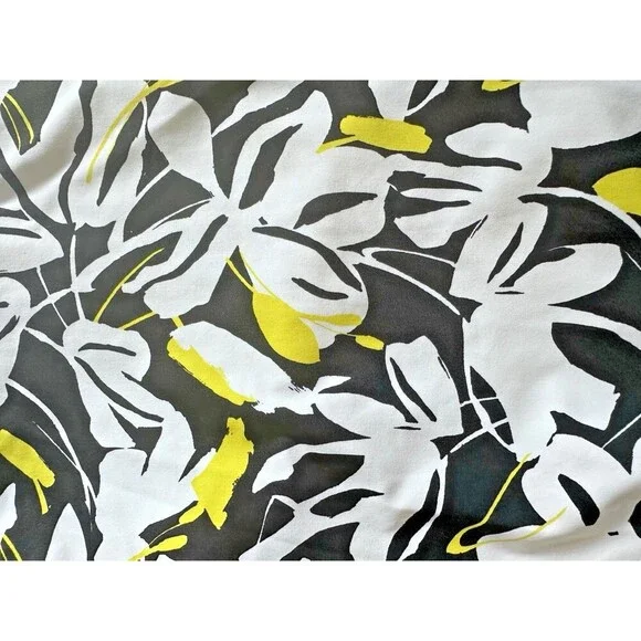 DKNY Women's Ruffle Neck One-Piece Swimsuit Fluorescent Yellow Black & White XL - Picture 9 of 10